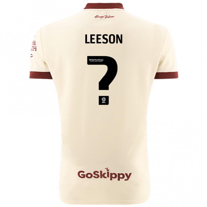 Kandiny Kinder Harry Leeson #0 Cremeweiß Auswärtstrikot Trikot 2024/25 T-Shirt