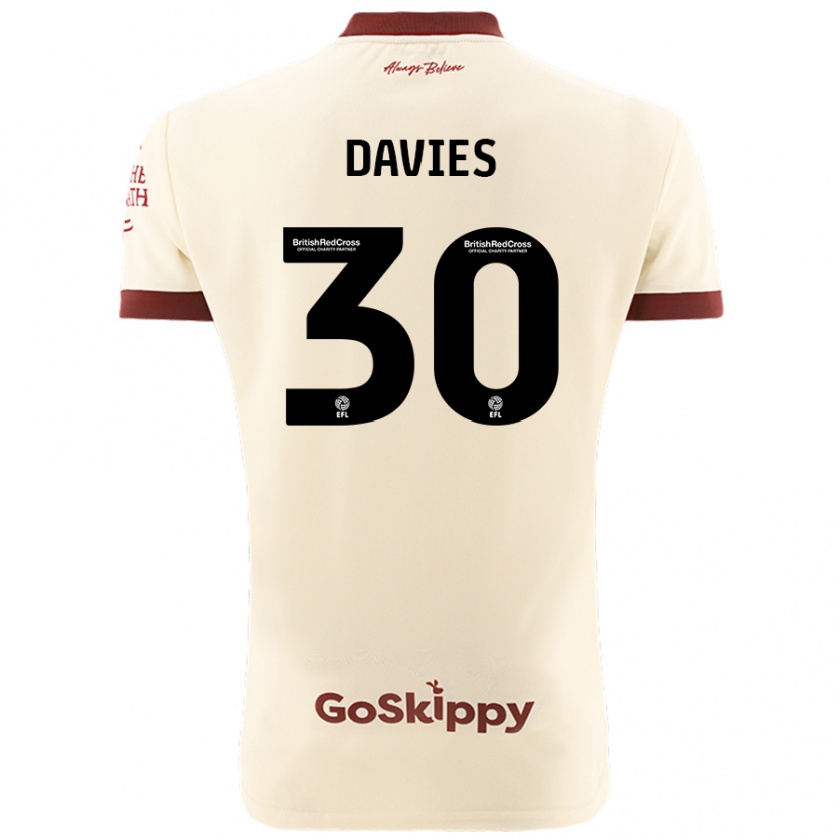 Kandiny Kinder Yasmin Davies #30 Cremeweiß Auswärtstrikot Trikot 2024/25 T-Shirt