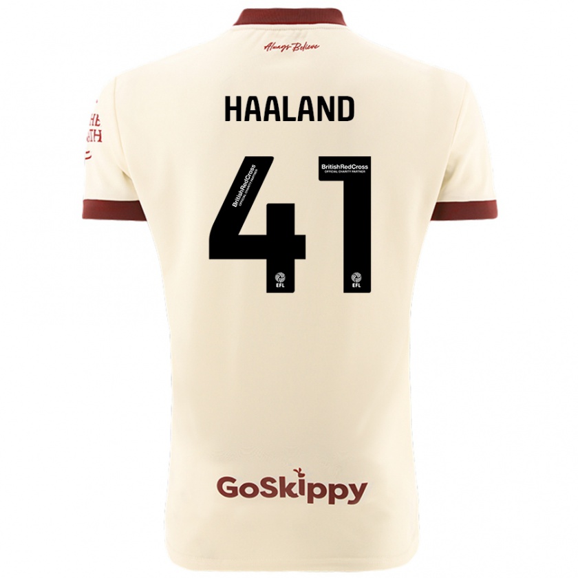 Kandiny Kinder Benedicte Haaland #41 Cremeweiß Auswärtstrikot Trikot 2024/25 T-Shirt