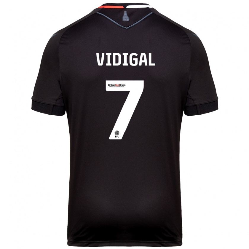 Kandiny Kinder André Vidigal #7 Schwarz Auswärtstrikot Trikot 2024/25 T-Shirt