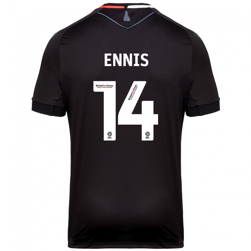 Kandiny Kinder Niall Ennis #14 Schwarz Auswärtstrikot Trikot 2024/25 T-Shirt