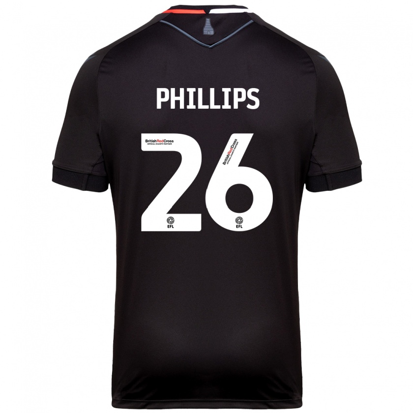 Kandiny Kinder Ashley Phillips #26 Schwarz Auswärtstrikot Trikot 2024/25 T-Shirt