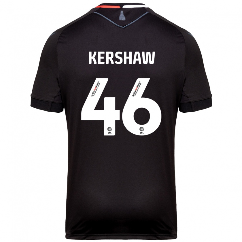 Kandiny Kinder Ben Kershaw #46 Schwarz Auswärtstrikot Trikot 2024/25 T-Shirt