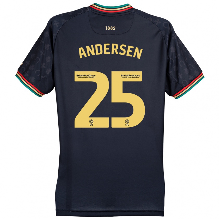 Kandiny Kinder Lucas Andersen #25 Dunkelmarineblau Auswärtstrikot Trikot 2024/25 T-Shirt