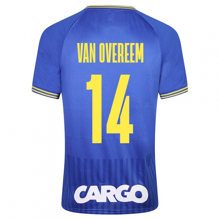 Kandiny Kinder Joris Van Overeem #14 Weiß Auswärtstrikot Trikot 2024/25 T-Shirt