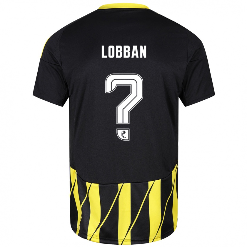 Kandiny Kinder Dylan Lobban #0 Schwarz Gelb Auswärtstrikot Trikot 2024/25 T-Shirt