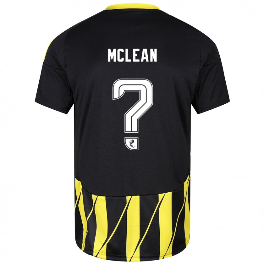 Kandiny Kinder Sam Mclean #0 Schwarz Gelb Auswärtstrikot Trikot 2024/25 T-Shirt