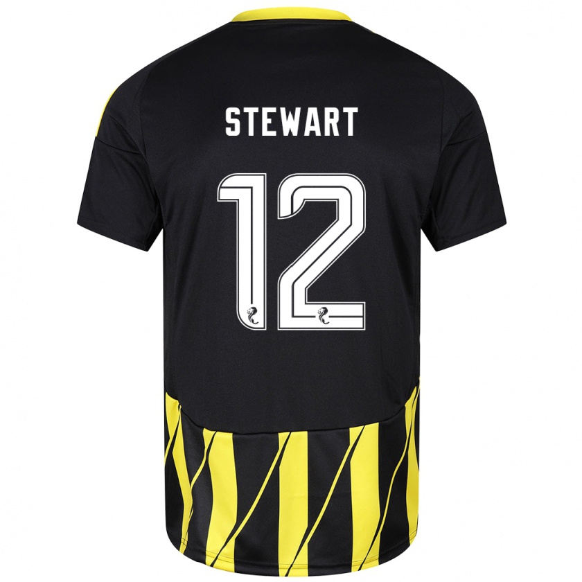 Kandiny Kinder Hannah Stewart #12 Schwarz Gelb Auswärtstrikot Trikot 2024/25 T-Shirt