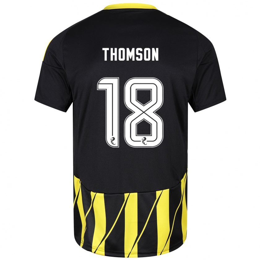 Kandiny Kinder Eva Thomson #18 Schwarz Gelb Auswärtstrikot Trikot 2024/25 T-Shirt