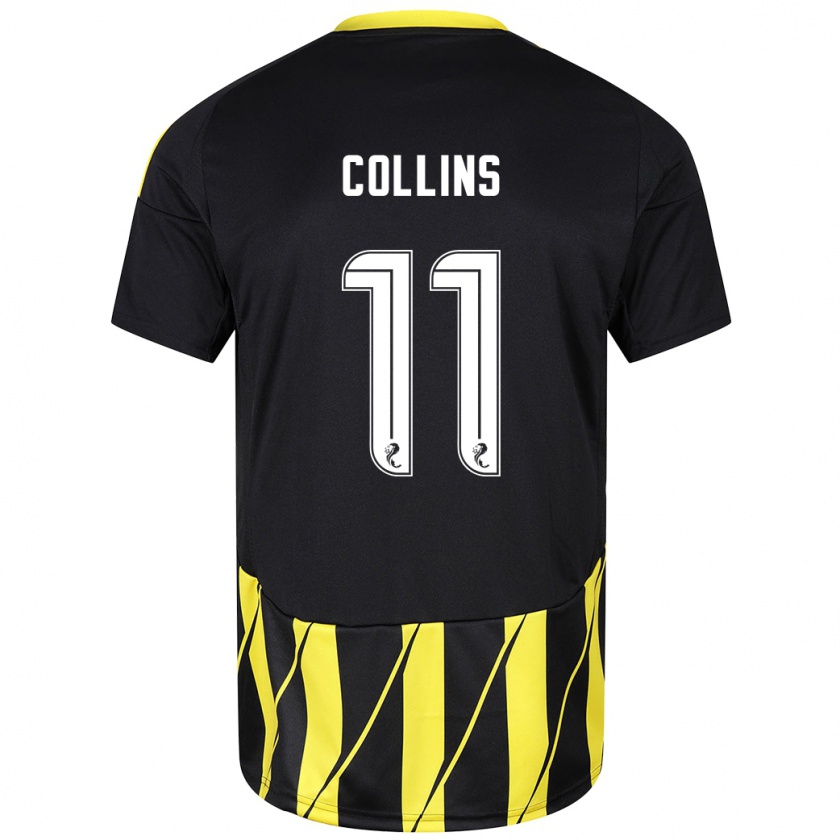 Kandiny Kinder Bailley Collins #11 Schwarz Gelb Auswärtstrikot Trikot 2024/25 T-Shirt