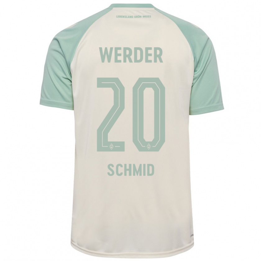 Kandiny Kinder Romano Schmid #20 Cremeweiß Hellgrün Auswärtstrikot Trikot 2024/25 T-Shirt