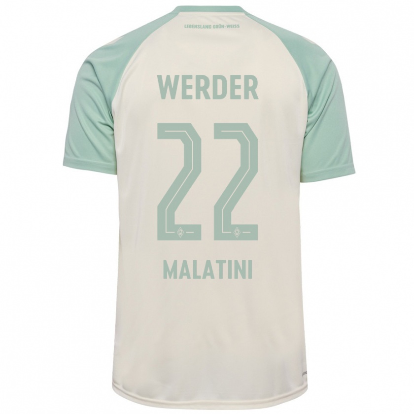 Kandiny Kinder Julián Malatini #22 Cremeweiß Hellgrün Auswärtstrikot Trikot 2024/25 T-Shirt