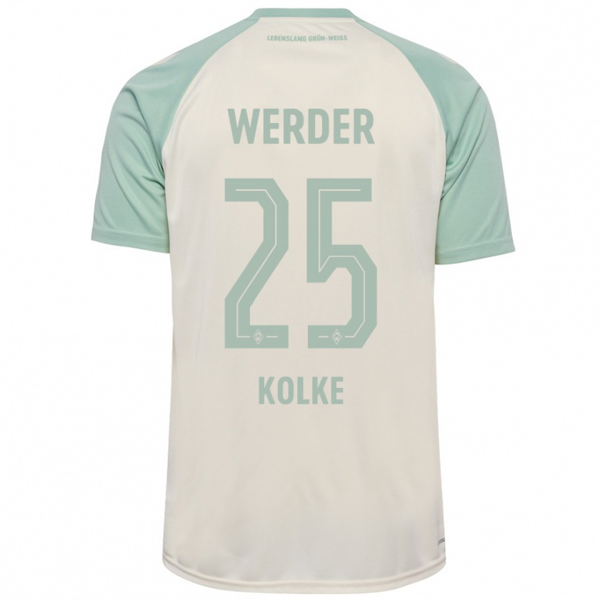 Kandiny Kinder Markus Kolke #25 Cremeweiß Hellgrün Auswärtstrikot Trikot 2024/25 T-Shirt