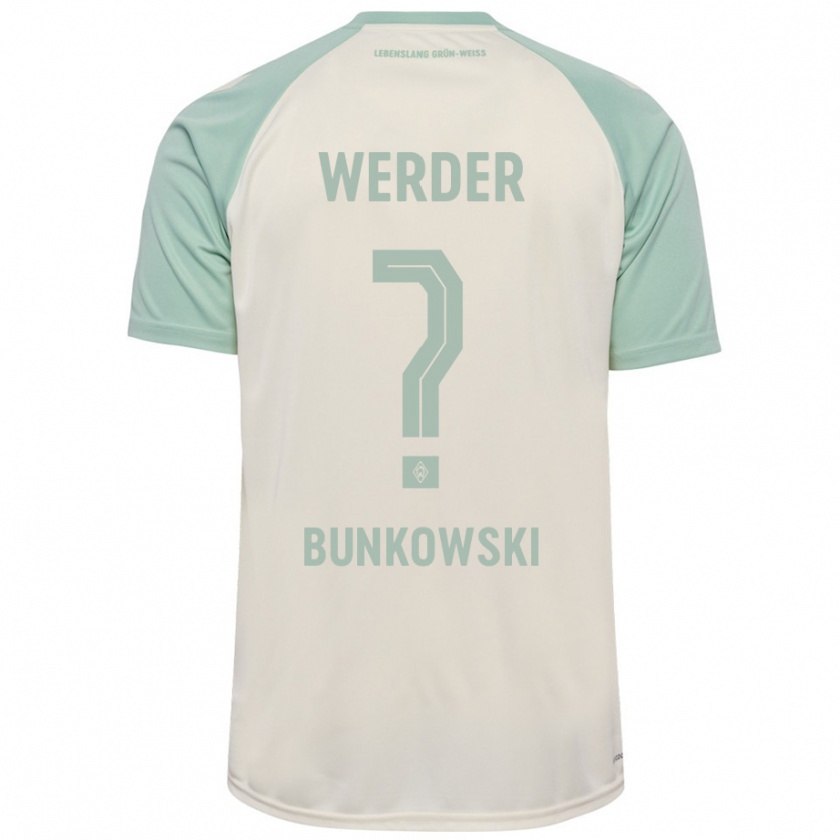 Kandiny Kinder Paul Bunkowski #0 Cremeweiß Hellgrün Auswärtstrikot Trikot 2024/25 T-Shirt