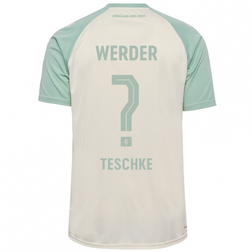 Kandiny Kinder Tim Teschke #0 Cremeweiß Hellgrün Auswärtstrikot Trikot 2024/25 T-Shirt