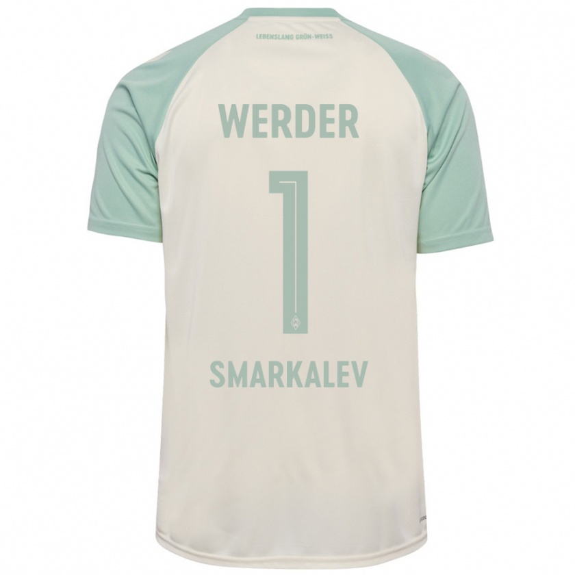 Kandiny Kinder Stefan Smarkalev #1 Cremeweiß Hellgrün Auswärtstrikot Trikot 2024/25 T-Shirt