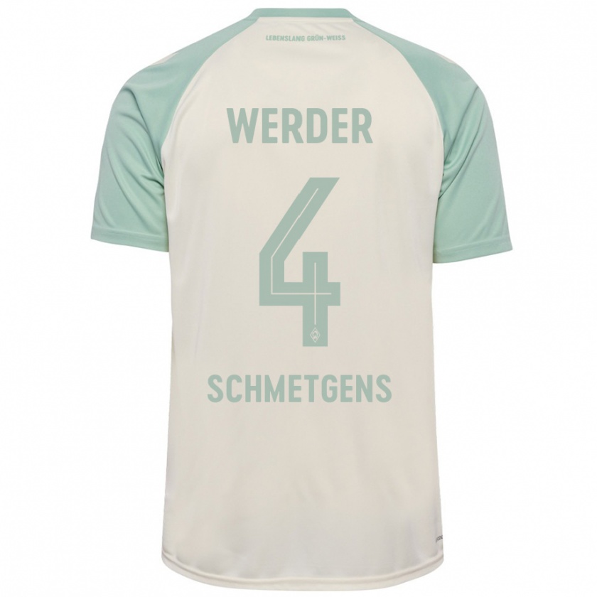 Kandiny Kinder Mick Schmetgens #4 Cremeweiß Hellgrün Auswärtstrikot Trikot 2024/25 T-Shirt