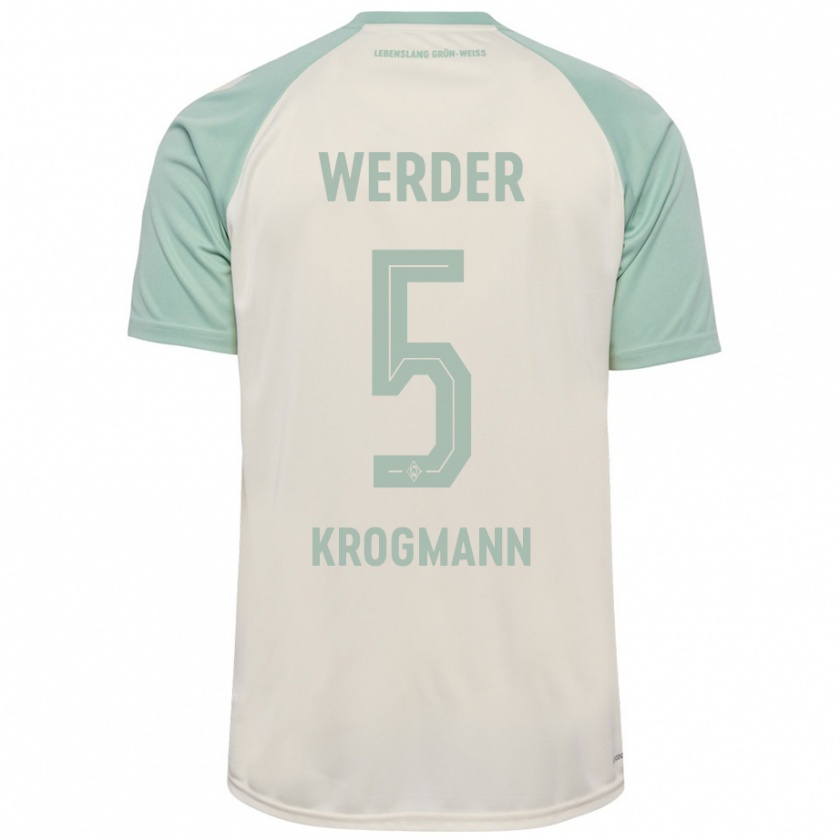 Kandiny Kinder Avid Krogmann #5 Cremeweiß Hellgrün Auswärtstrikot Trikot 2024/25 T-Shirt