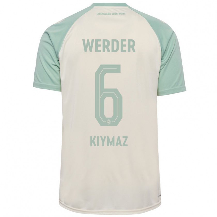 Kandiny Kinder Anil Kiymaz #6 Cremeweiß Hellgrün Auswärtstrikot Trikot 2024/25 T-Shirt