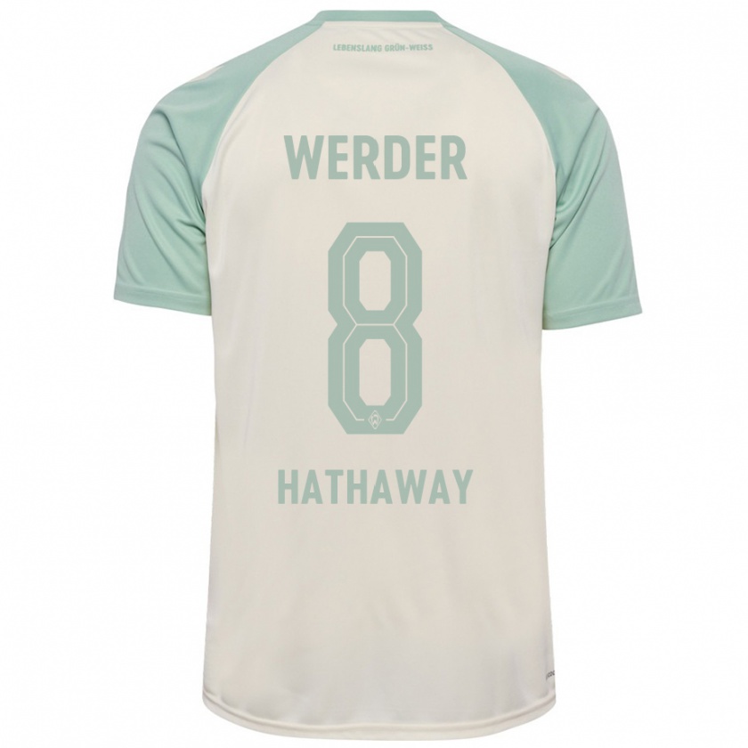 Kandiny Kinder Max Hathaway #8 Cremeweiß Hellgrün Auswärtstrikot Trikot 2024/25 T-Shirt