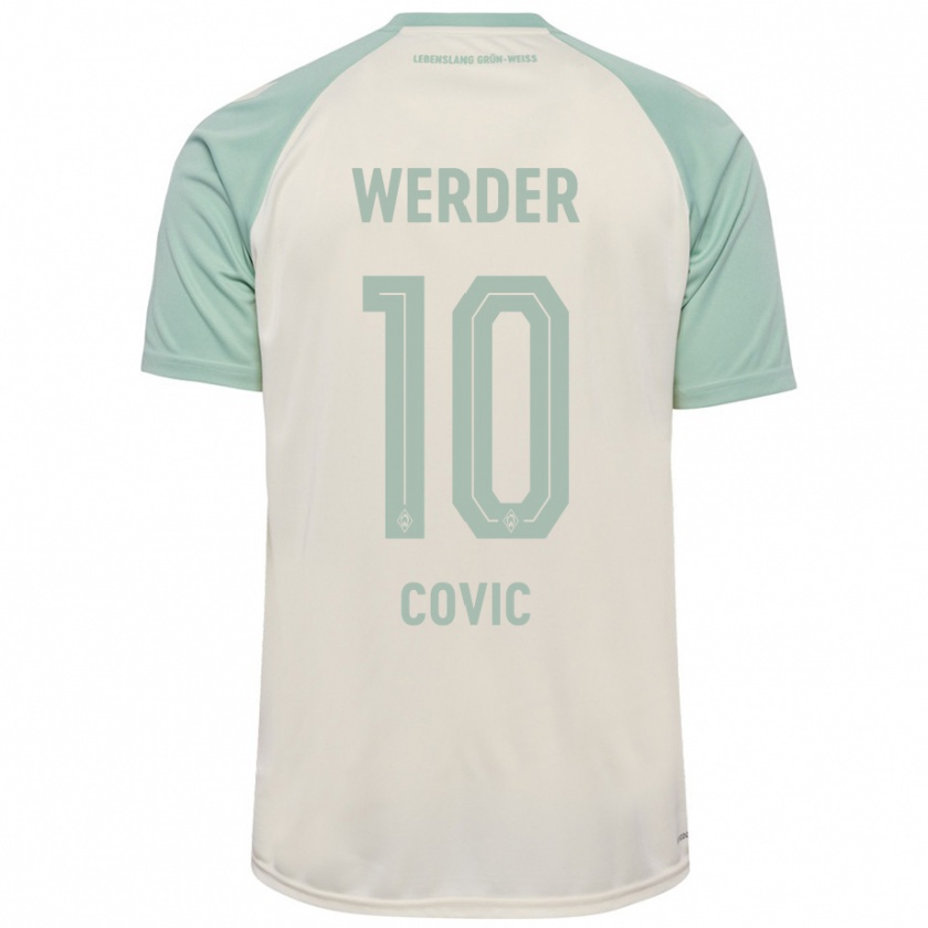 Kandiny Kinder Patrice Covic #10 Cremeweiß Hellgrün Auswärtstrikot Trikot 2024/25 T-Shirt