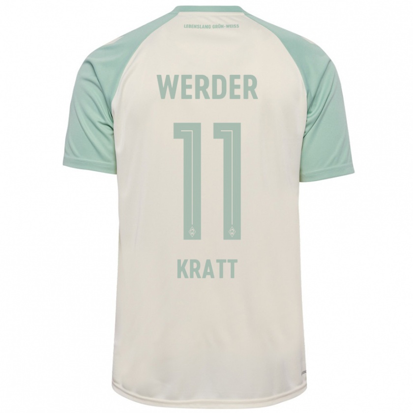 Kandiny Kinder Ronan Kratt #11 Cremeweiß Hellgrün Auswärtstrikot Trikot 2024/25 T-Shirt