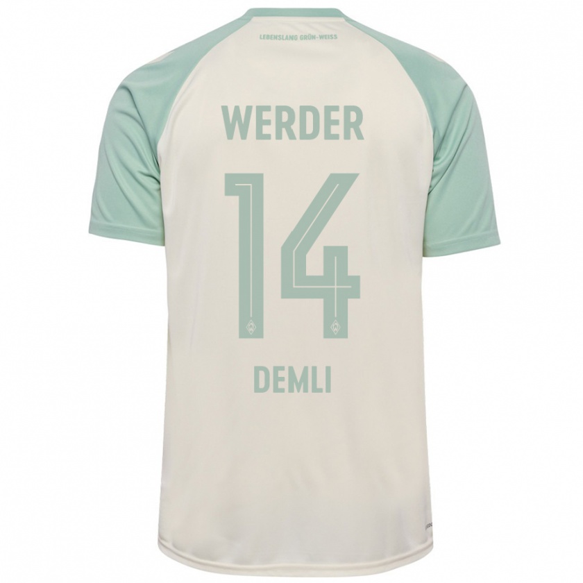 Kandiny Kinder Rezan Demli #14 Cremeweiß Hellgrün Auswärtstrikot Trikot 2024/25 T-Shirt