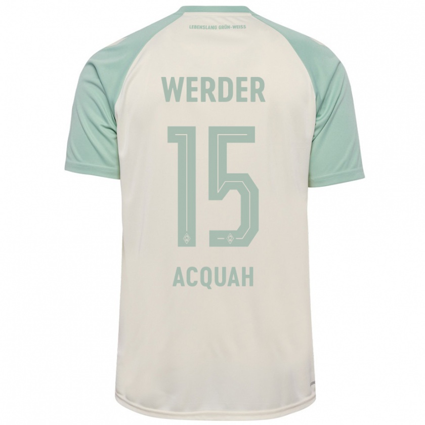 Kandiny Kinder Joseph Acheampong Acquah #15 Cremeweiß Hellgrün Auswärtstrikot Trikot 2024/25 T-Shirt