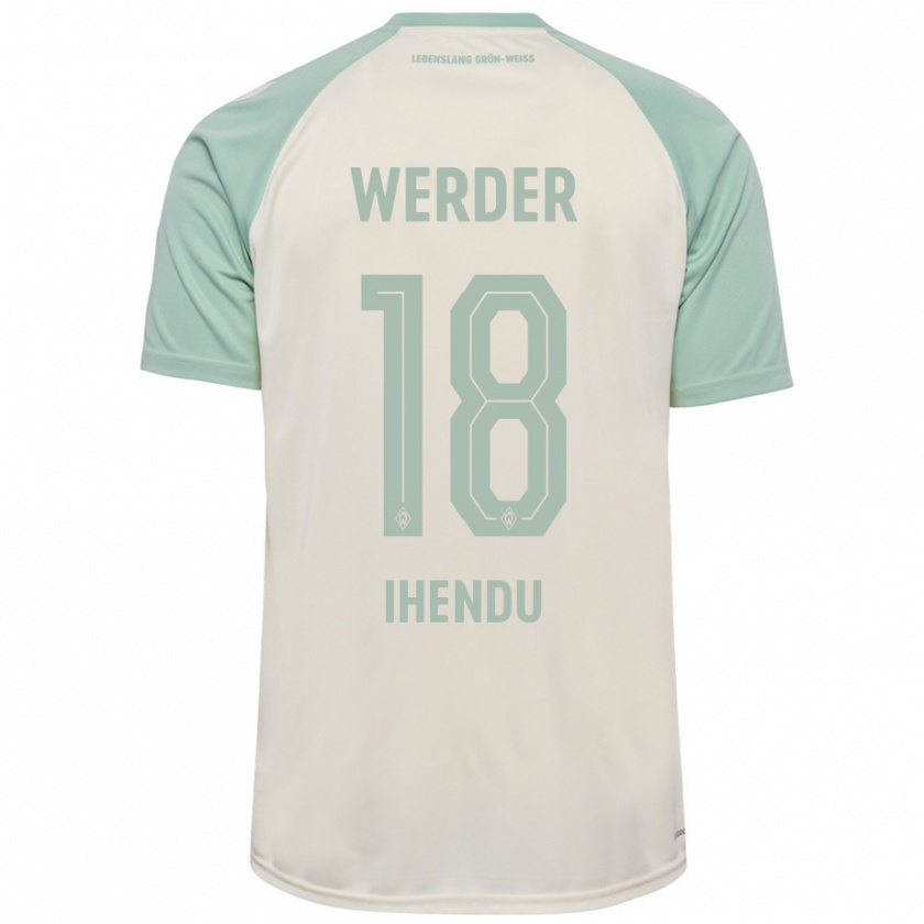 Kandiny Kinder Daniel Ihendu #18 Cremeweiß Hellgrün Auswärtstrikot Trikot 2024/25 T-Shirt