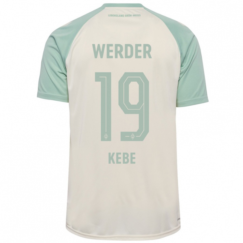 Kandiny Kinder David Kébé #19 Cremeweiß Hellgrün Auswärtstrikot Trikot 2024/25 T-Shirt