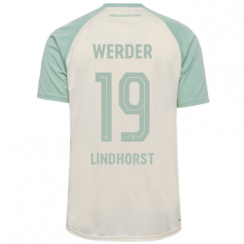 Kandiny Kinder Jerrit Lindhorst #19 Cremeweiß Hellgrün Auswärtstrikot Trikot 2024/25 T-Shirt