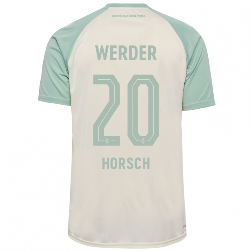 Kandiny Kinder Jonas Horsch #20 Cremeweiß Hellgrün Auswärtstrikot Trikot 2024/25 T-Shirt