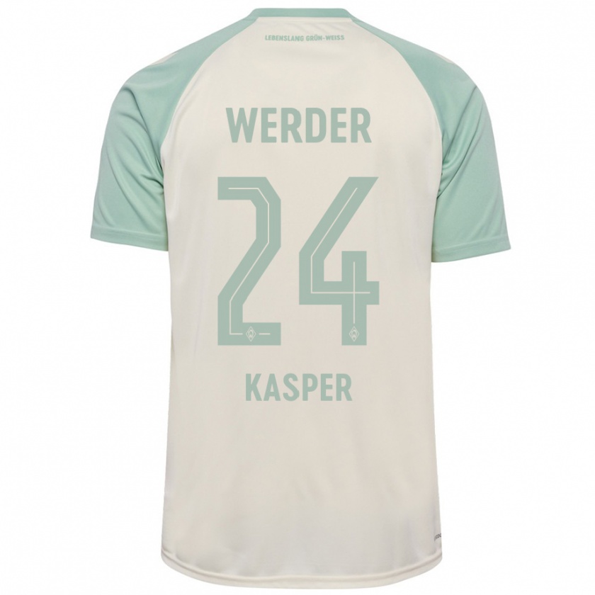 Kandiny Kinder Dominik Kasper #24 Cremeweiß Hellgrün Auswärtstrikot Trikot 2024/25 T-Shirt