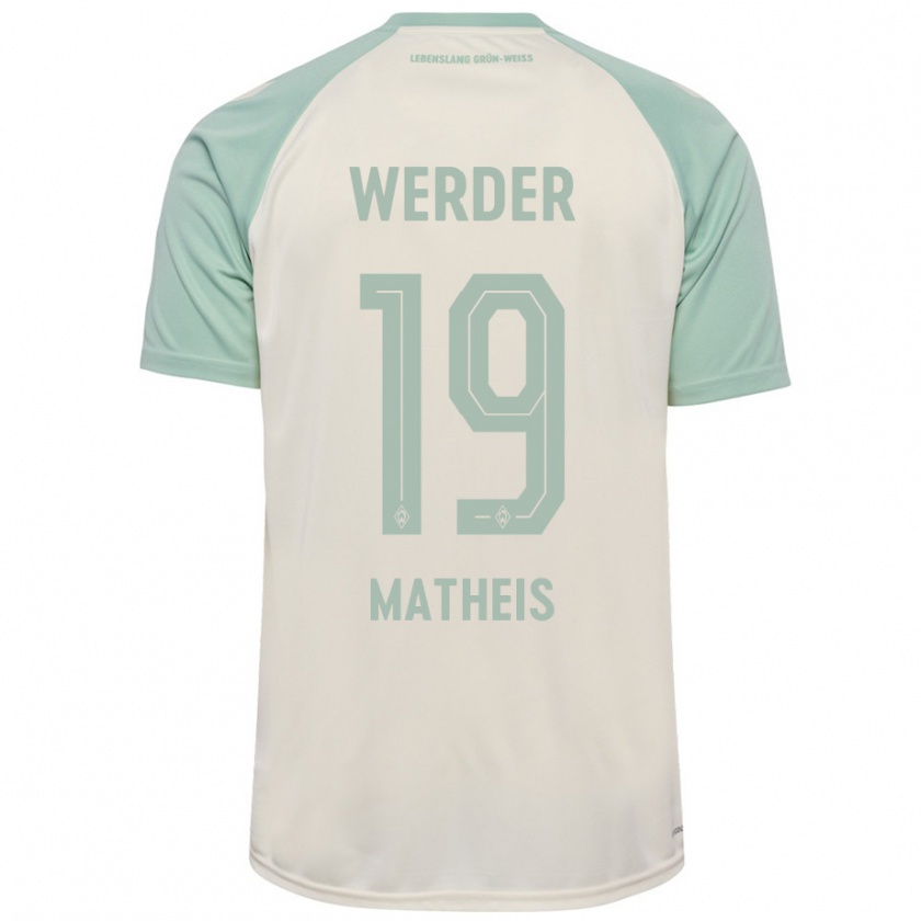 Kandiny Kinder Saskia Matheis #19 Cremeweiß Hellgrün Auswärtstrikot Trikot 2024/25 T-Shirt