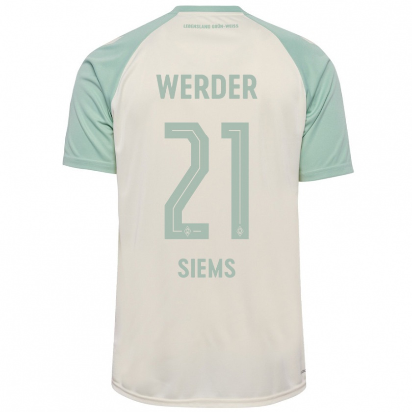 Kandiny Kinder Caroline Siems #21 Cremeweiß Hellgrün Auswärtstrikot Trikot 2024/25 T-Shirt