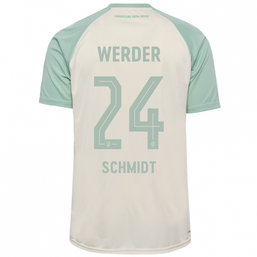 Kandiny Kinder Lara Schmidt #24 Cremeweiß Hellgrün Auswärtstrikot Trikot 2024/25 T-Shirt