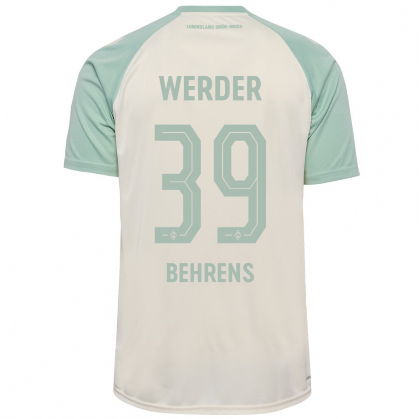 Kandiny Kinder Jette Behrens #39 Cremeweiß Hellgrün Auswärtstrikot Trikot 2024/25 T-Shirt