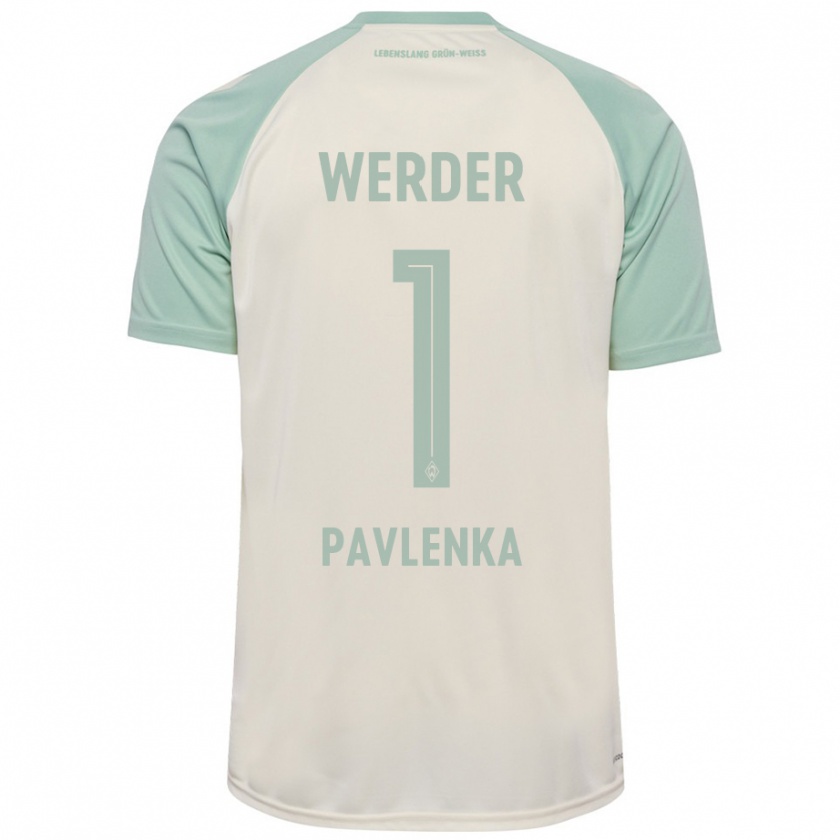 Kandiny Kinder Jiri Pavlenka #1 Cremeweiß Hellgrün Auswärtstrikot Trikot 2024/25 T-Shirt