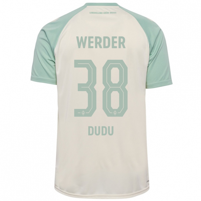 Kandiny Kinder Dudu #38 Cremeweiß Hellgrün Auswärtstrikot Trikot 2024/25 T-Shirt