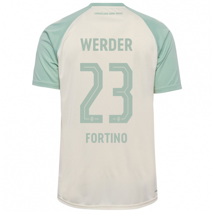 Kandiny Kinder Pierro Miguel Fortino #23 Cremeweiß Hellgrün Auswärtstrikot Trikot 2024/25 T-Shirt