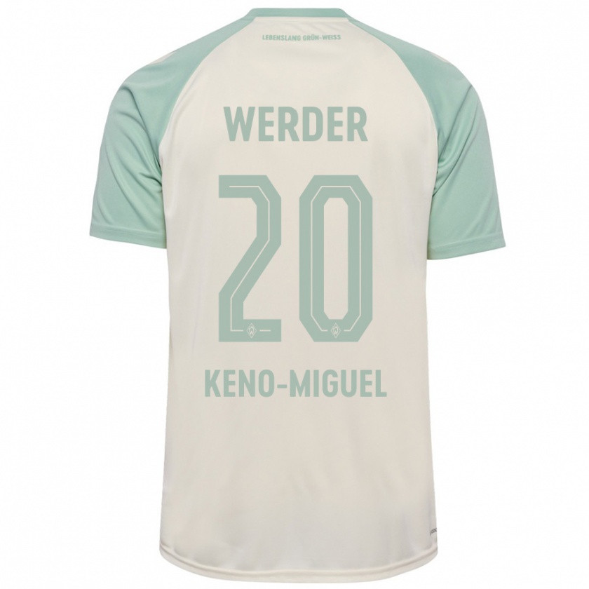 Kandiny Kinder Keno-Miguel Meyer #20 Cremeweiß Hellgrün Auswärtstrikot Trikot 2024/25 T-Shirt