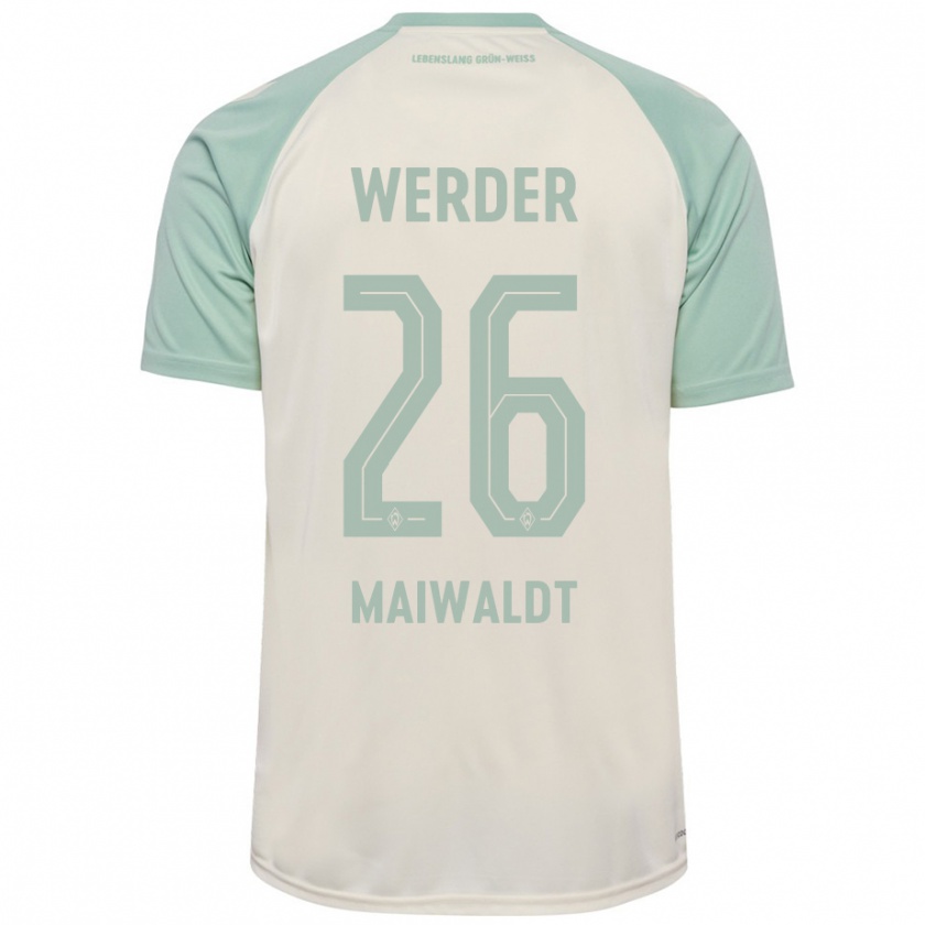 Kandiny Kinder Julius Maiwaldt #26 Cremeweiß Hellgrün Auswärtstrikot Trikot 2024/25 T-Shirt