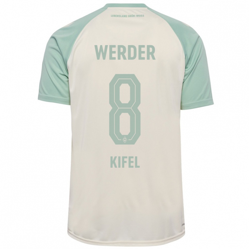 Kandiny Kinder Denis Kifel #8 Cremeweiß Hellgrün Auswärtstrikot Trikot 2024/25 T-Shirt