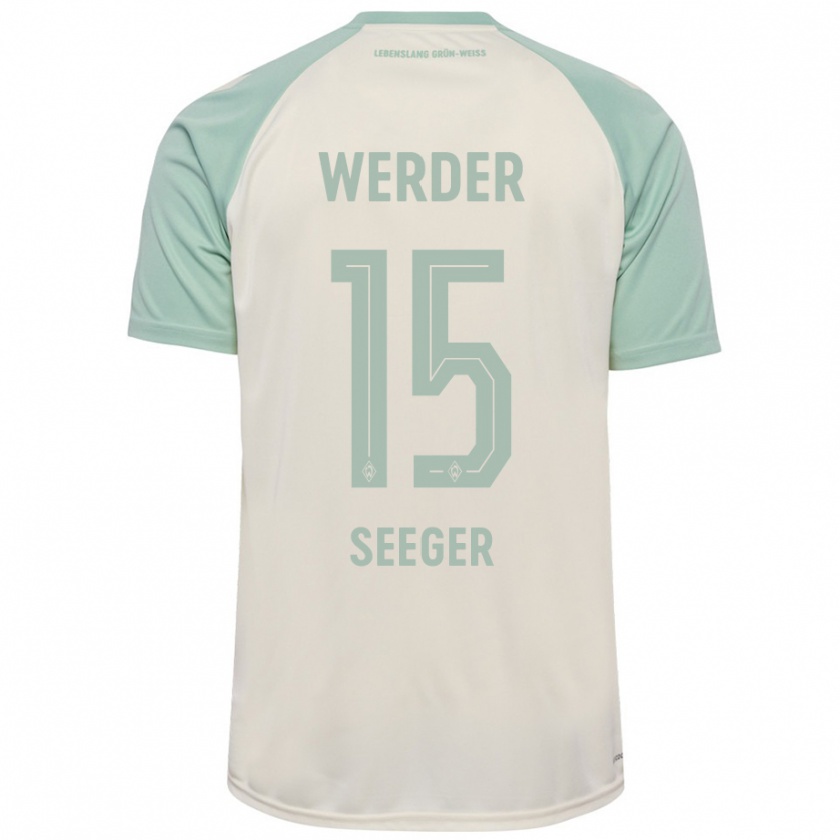 Kandiny Kinder Ben Ekobena-Seeger #15 Cremeweiß Hellgrün Auswärtstrikot Trikot 2024/25 T-Shirt