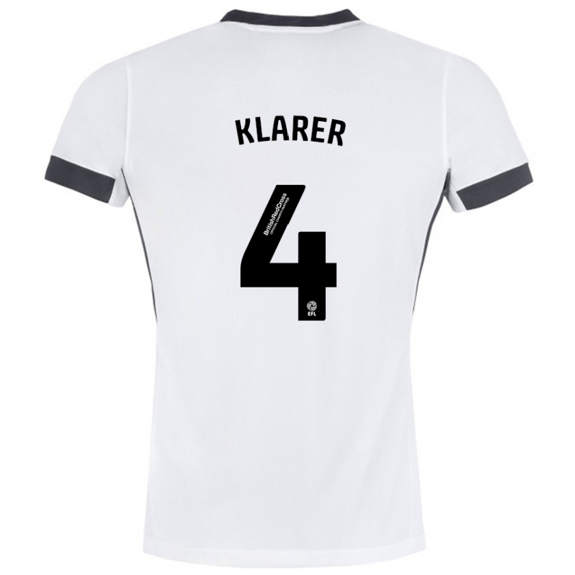 Kandiny Kinder Christoph Klarer #4 Weiß Schwarz Auswärtstrikot Trikot 2024/25 T-Shirt