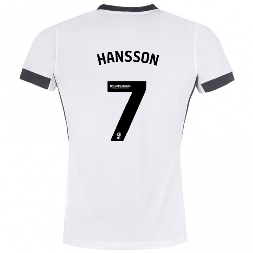 Kandiny Kinder Emil Hansson #7 Weiß Schwarz Auswärtstrikot Trikot 2024/25 T-Shirt