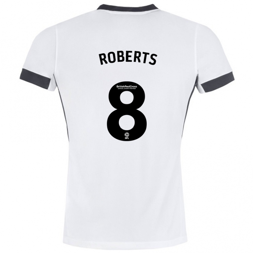 Kandiny Kinder Tyler Roberts #8 Weiß Schwarz Auswärtstrikot Trikot 2024/25 T-Shirt