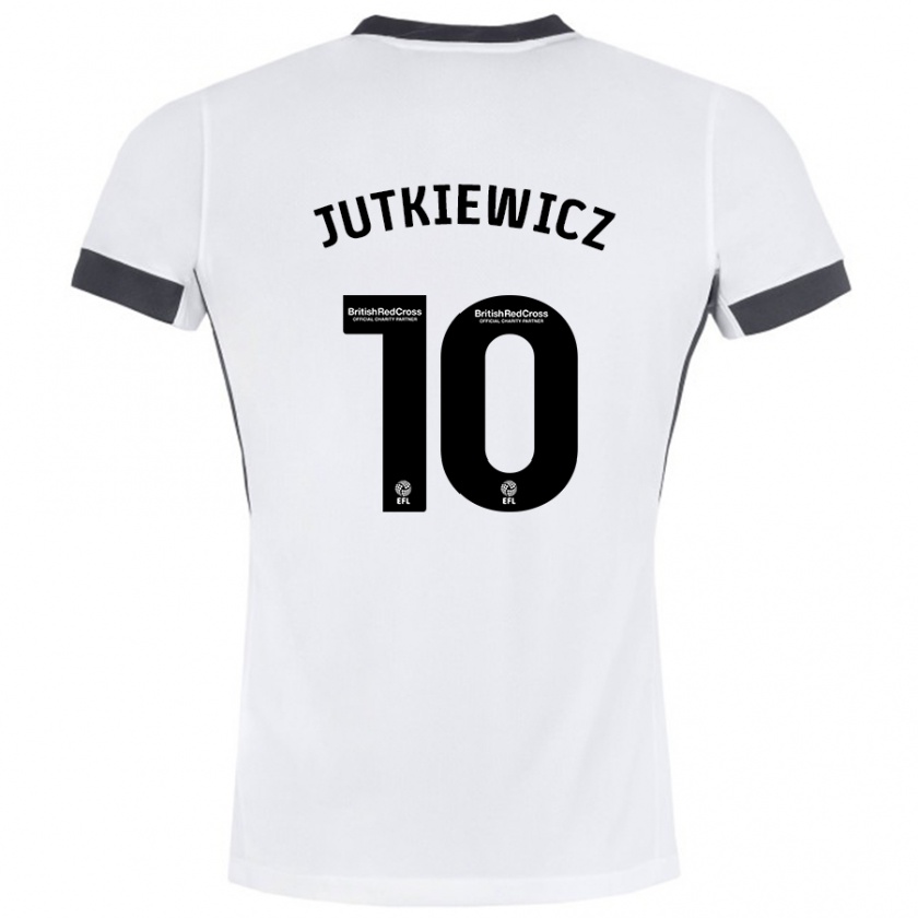 Kandiny Kinder Lukas Jutkiewicz #10 Weiß Schwarz Auswärtstrikot Trikot 2024/25 T-Shirt