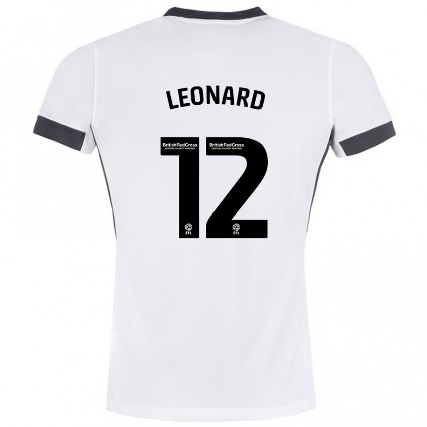 Kandiny Kinder Marc Leonard #12 Weiß Schwarz Auswärtstrikot Trikot 2024/25 T-Shirt