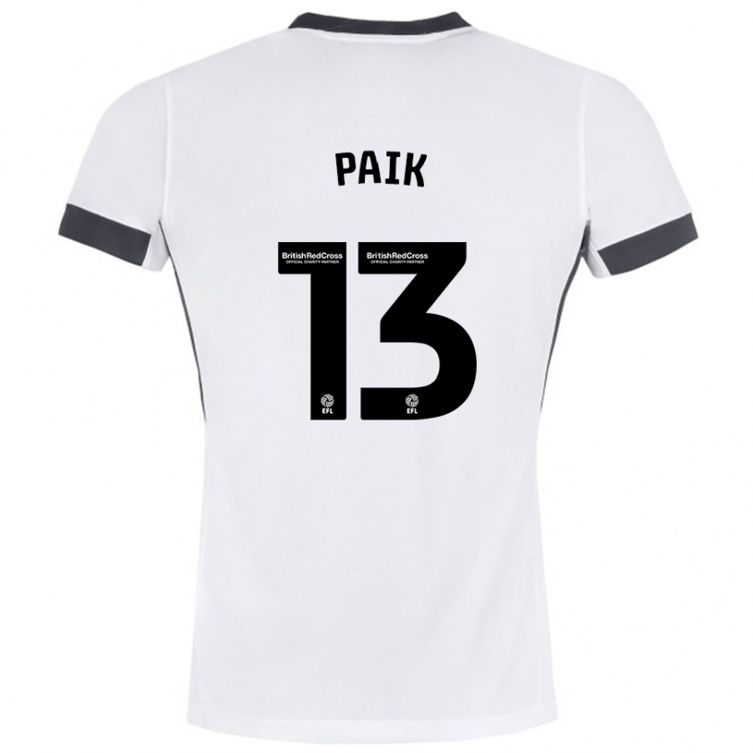 Kandiny Kinder Seung-Ho Paik #13 Weiß Schwarz Auswärtstrikot Trikot 2024/25 T-Shirt